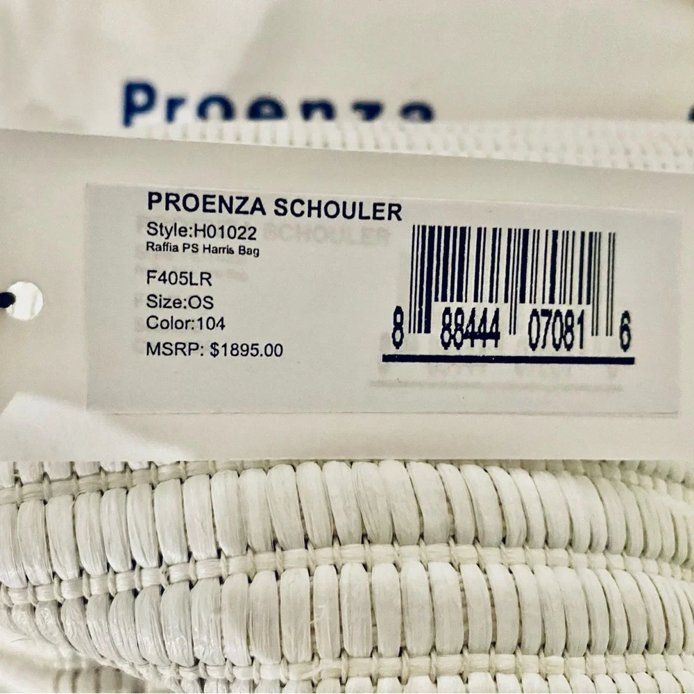NWT Proenza Schouler Raffia Harris Bag in White - Picture 9 of 9